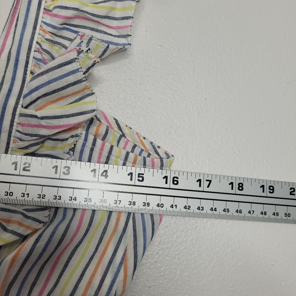 Ella Moss striped multi wear ruffle cute preppy vacation top size medium NWT - Picture 8 of 9